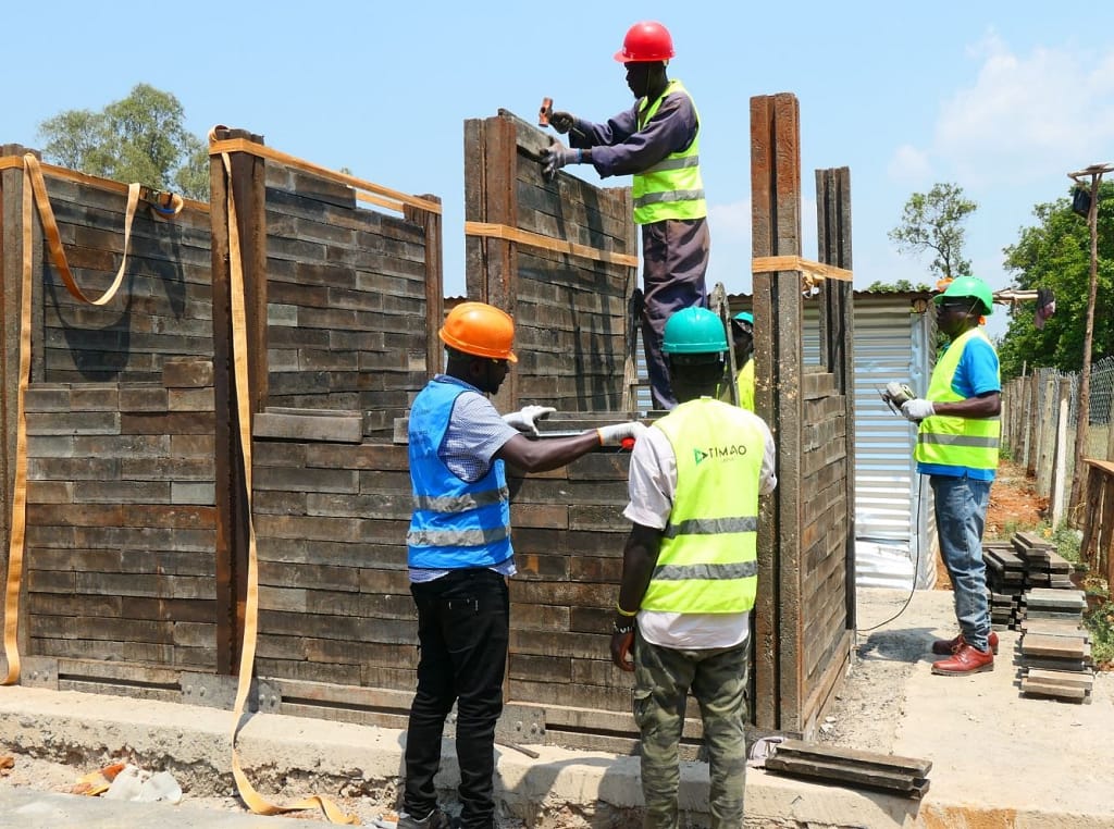 Construction ongoing using plastic bricks in Kenya by Timao Group