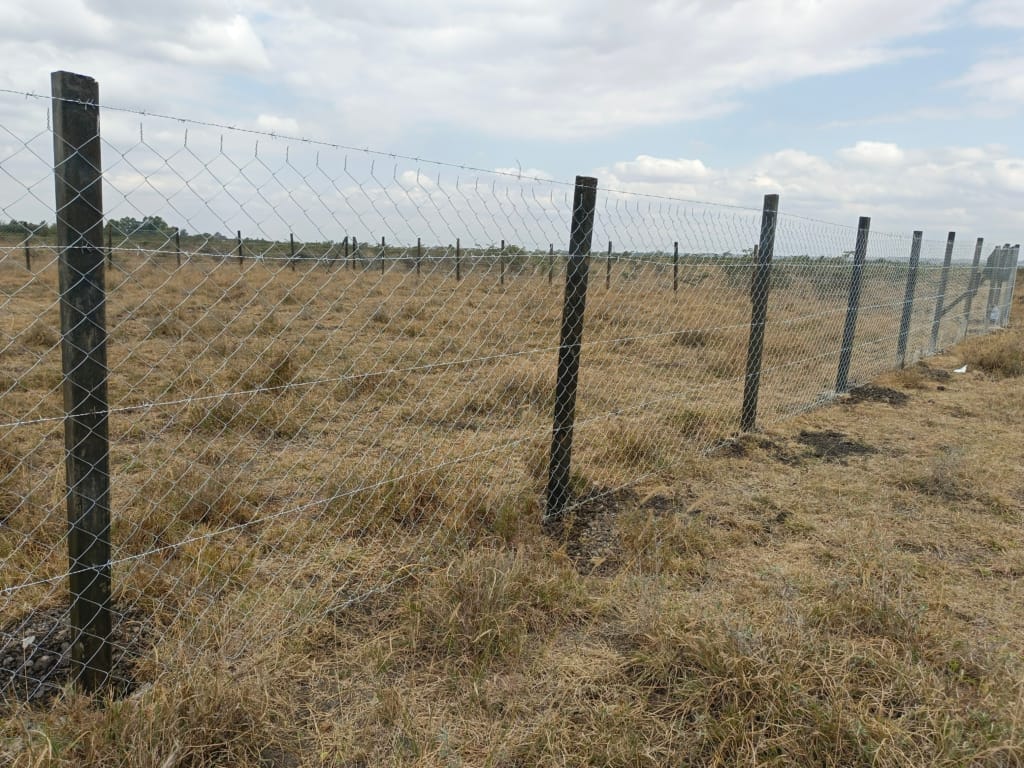 Solid plastic posts with chain link fence